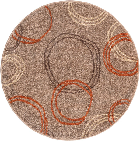 Light Brown 3' 3 x 3' 3 Autumn Round Area Rug 100% Polypropylene Durable Jute Backing Living Dining Room Bedroom Office Modern Decor Carpet for Sale at Rug Engine