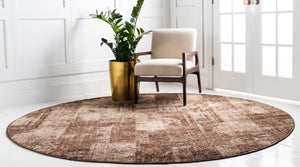 Brown 7' 10 x 7' 10 Autumn Round Area Rug 100% Polypropylene Durable Jute Backing Living Dining Room Bedroom Office Modern Decor Carpet for Sale at Rug Engine