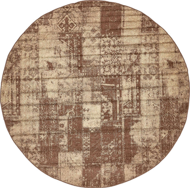 Brown 7' 10 x 7' 10 Autumn Round Area Rug 100% Polypropylene Durable Jute Backing Living Dining Room Bedroom Office Modern Decor Carpet for Sale at Rug Engine