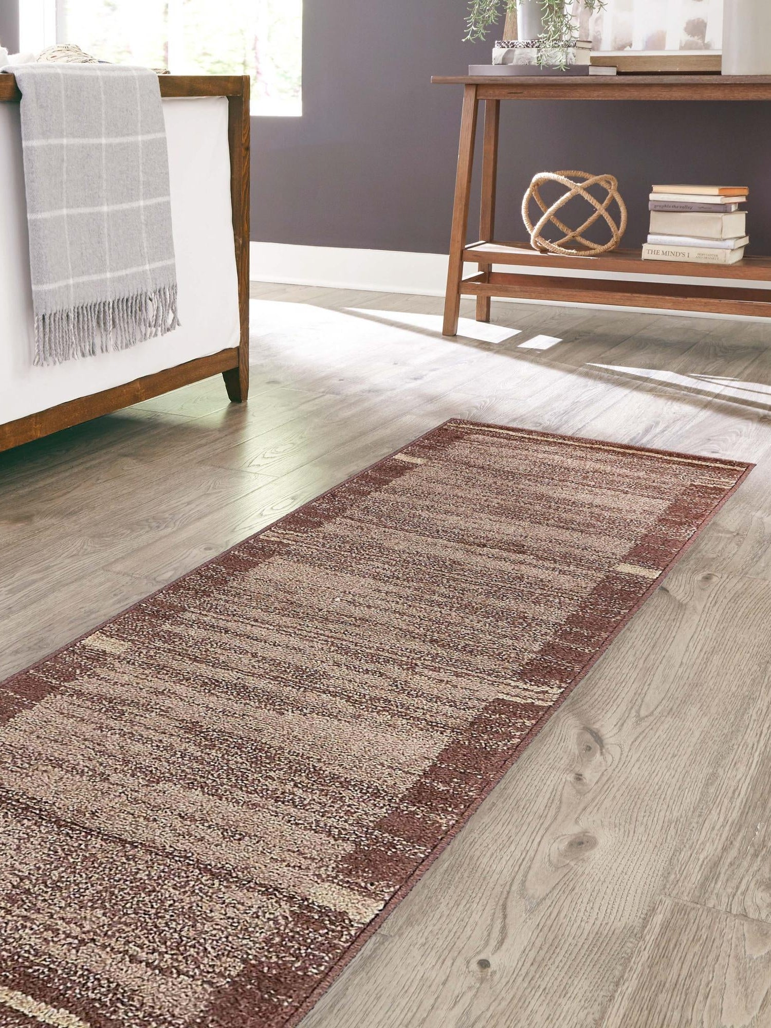 Brown 2' x 6' 1 Autumn Runner Area Rug 100% Polypropylene Durable Jute Backing Living Dining Room Bedroom Office Modern Decor Carpet for Sale at Rug Engine