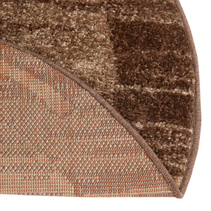 Brown 3' 1 x 3' 1 Autumn Round Area Rug 100% Polypropylene Durable Jute Backing Living Dining Room Bedroom Office Modern Decor Carpet for Sale at Rug Engine