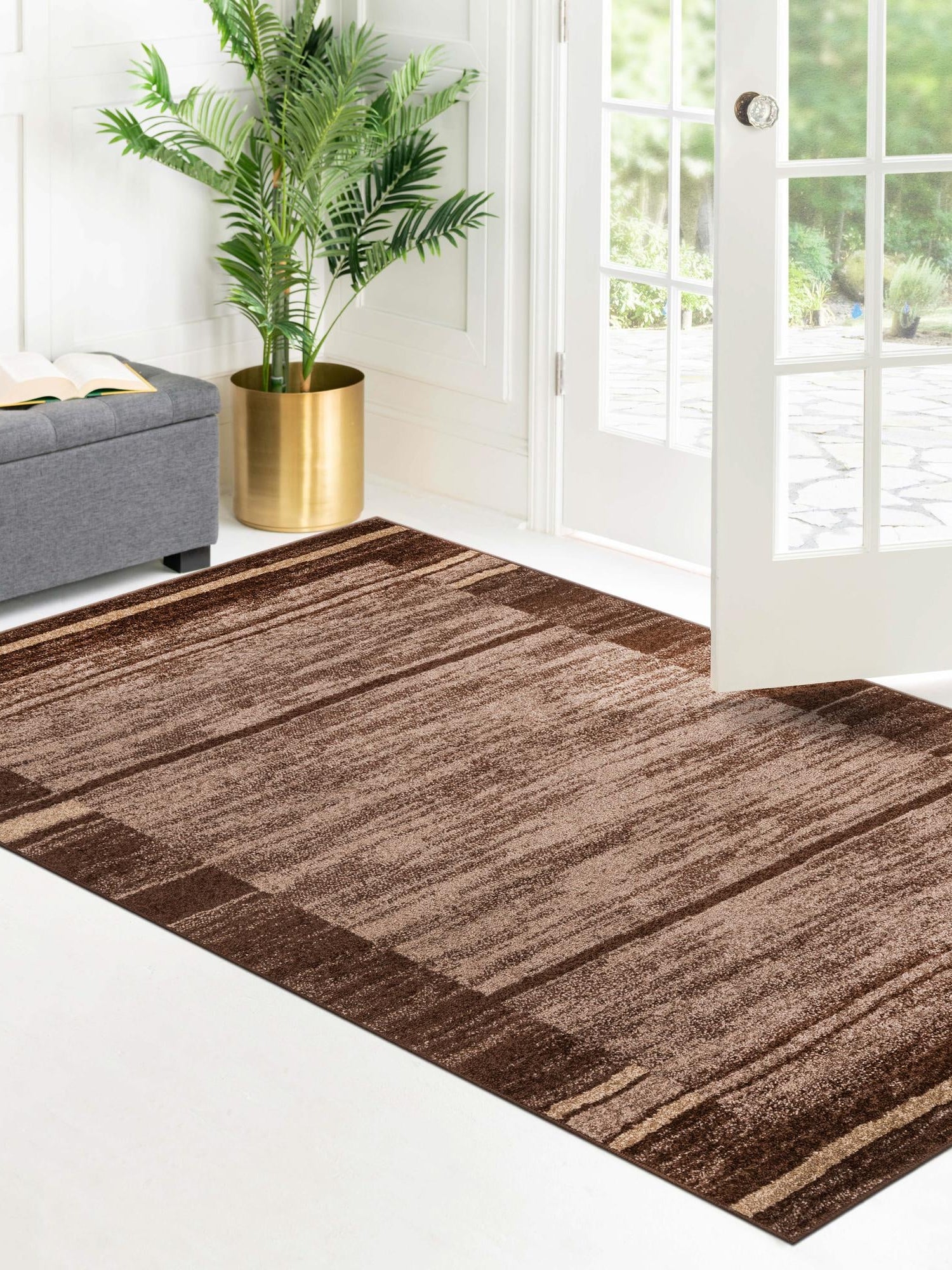 Brown 9' x 12' Autumn Rectangle Area Rug 100% Polypropylene Durable Jute Backing Living Dining Room Bedroom Office Modern Decor Carpet for Sale at Rug Engine