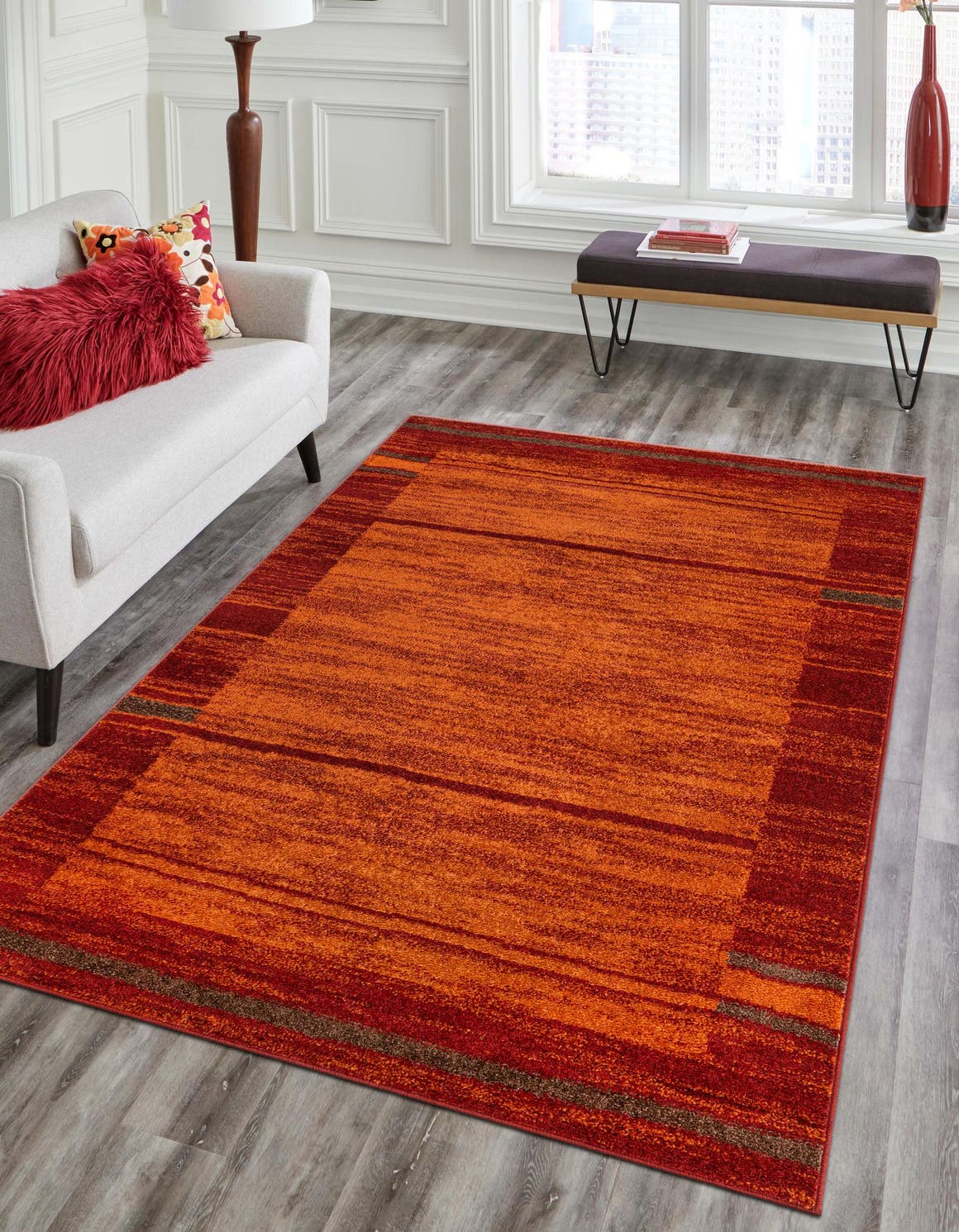 Terracotta 10' x 13' 1 Autumn Rectangle Area Rug 100% Polypropylene Durable Jute Backing Living Dining Room Bedroom Office Modern Decor Carpet for Sale at Rug Engine