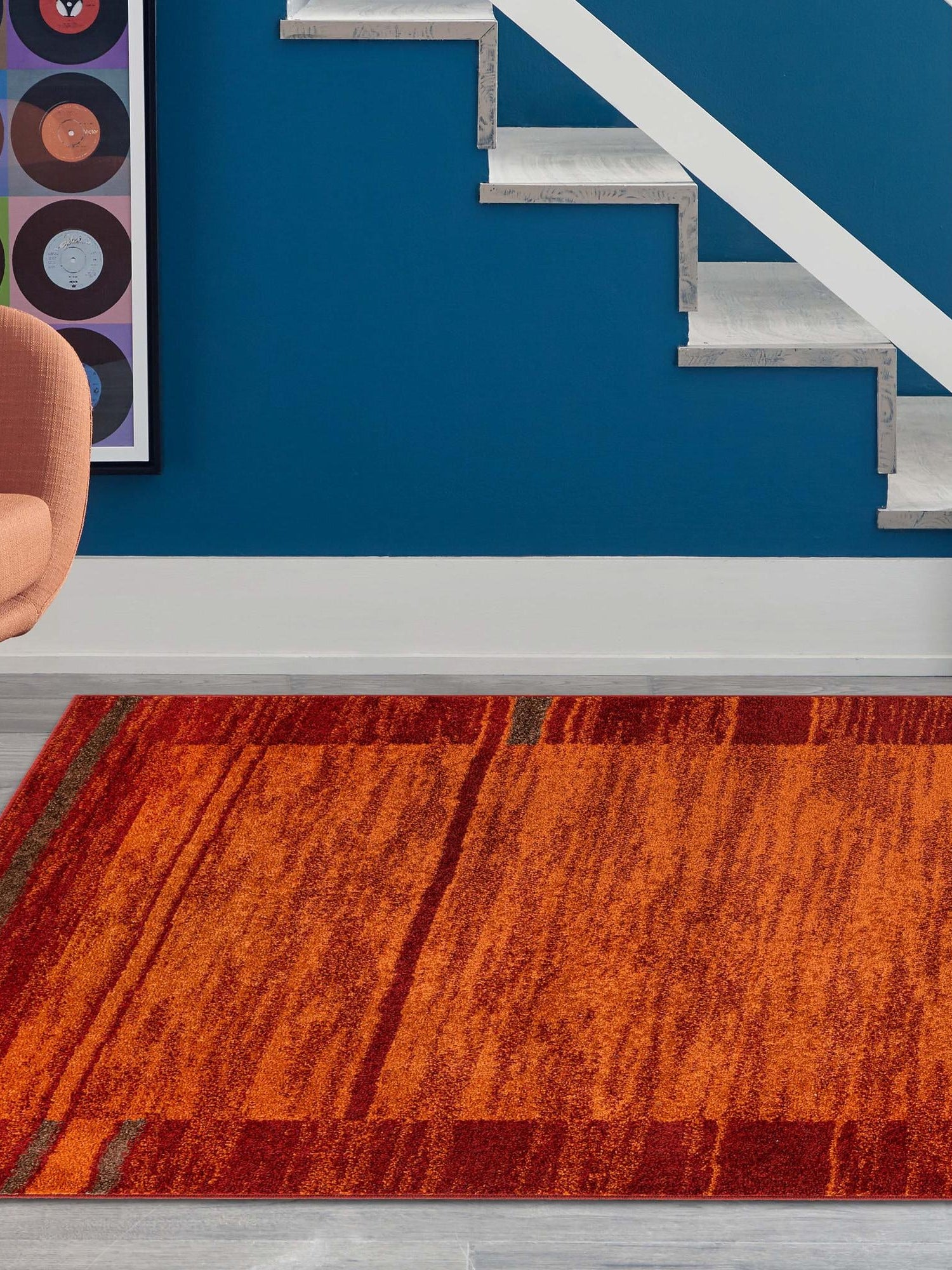 Terracotta 4' 1 x 6' 1 Autumn Rectangle Area Rug 100% Polypropylene Durable Jute Backing Living Dining Room Bedroom Office Modern Decor Carpet for Sale at Rug Engine