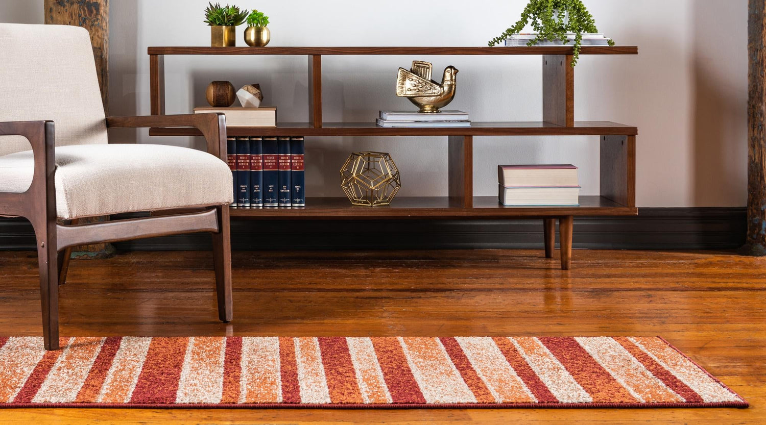 Rust Red 2' 7 x 10' Autumn Runner Area Rug 100% Polypropylene Durable Jute Backing Living Dining Room Bedroom Office Modern Decor Carpet for Sale at Rug Engine