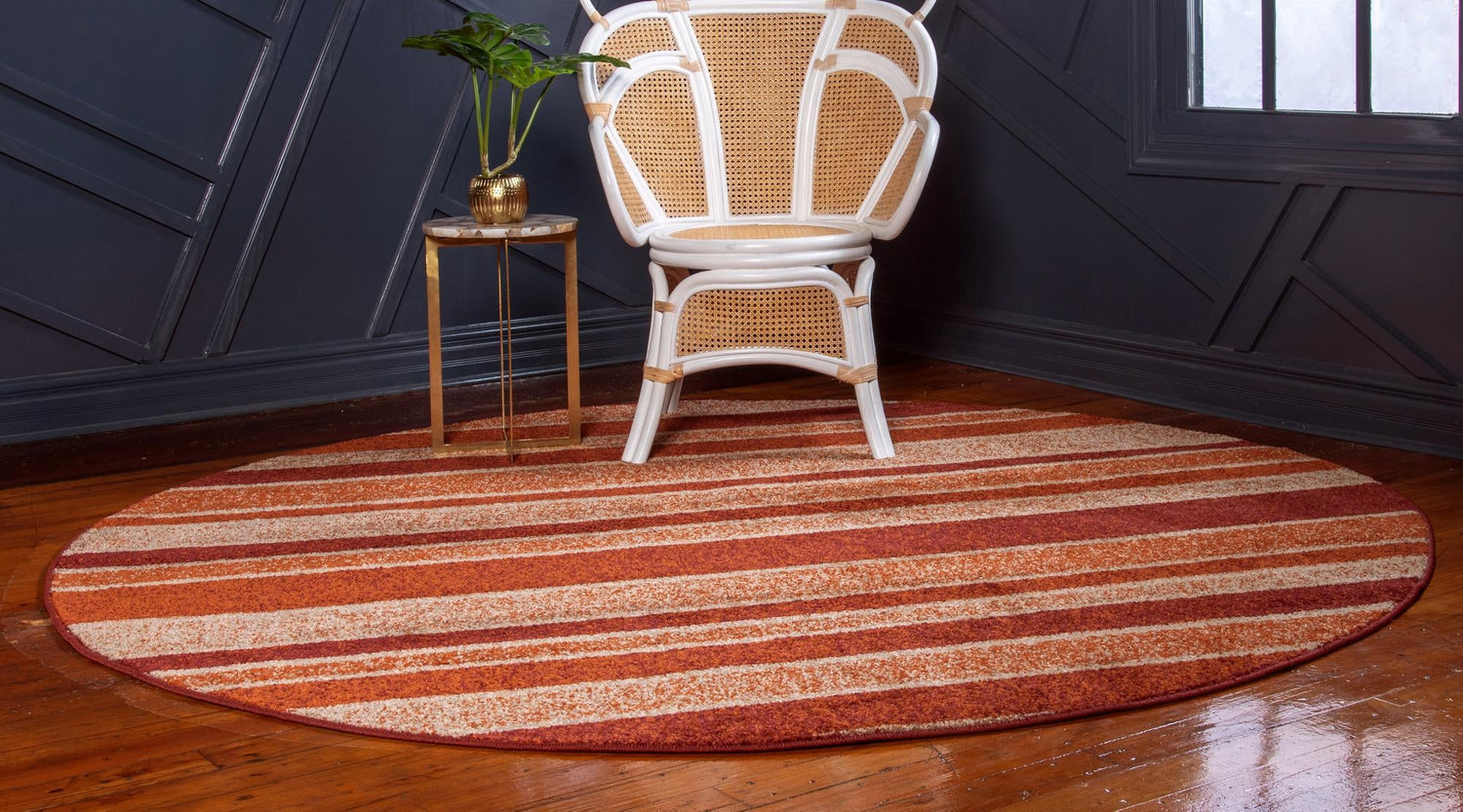 Rust Red 8' x 8' Autumn Round Area Rug 100% Polypropylene Durable Jute Backing Living Dining Room Bedroom Office Modern Decor Carpet for Sale at Rug Engine