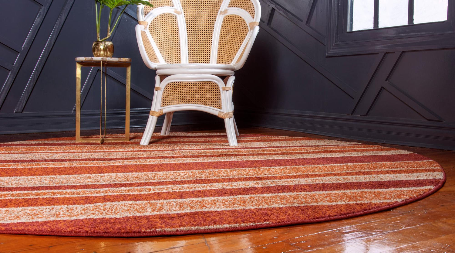 Rust Red 8' x 8' Autumn Round Area Rug 100% Polypropylene Durable Jute Backing Living Dining Room Bedroom Office Modern Decor Carpet for Sale at Rug Engine