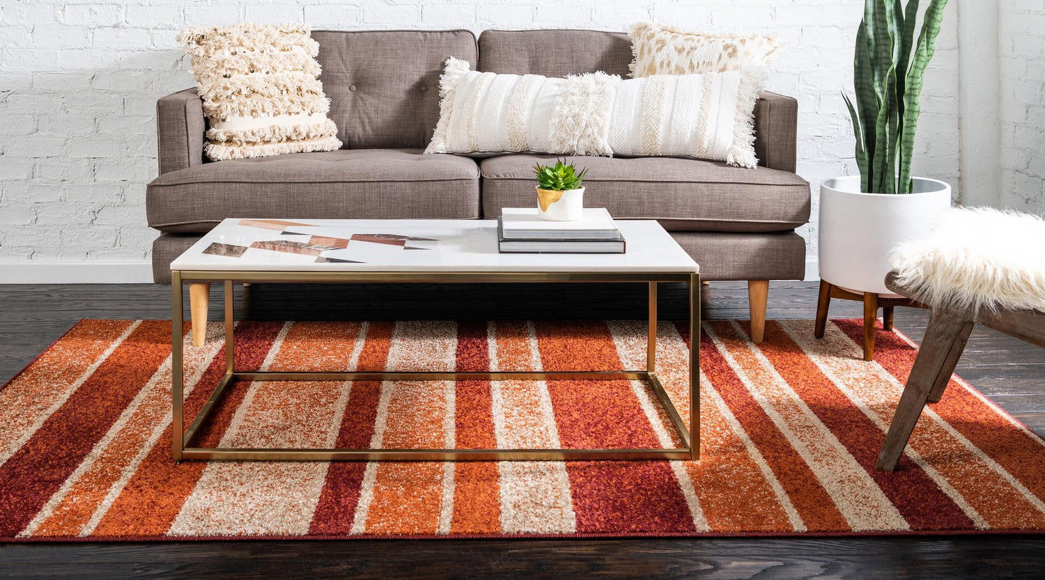 Rust Red 9' x 12' 2 Autumn Rectangle Area Rug 100% Polypropylene Durable Jute Backing Living Dining Room Bedroom Office Modern Decor Carpet for Sale at Rug Engine