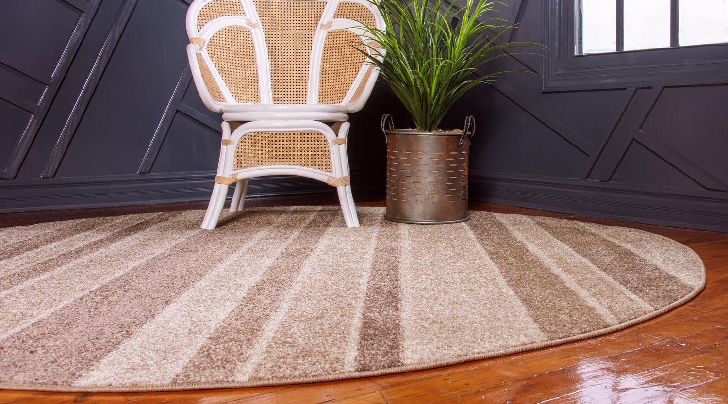 Beige 8' x 8' Autumn Round Area Rug 100% Polypropylene Durable Jute Backing Living Dining Room Bedroom Office Modern Decor Carpet for Sale at Rug Engine