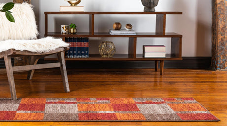 Multicolor 2' x 8' Autumn Runner Area Rug 100% Polypropylene Durable Jute Backing Living Dining Room Bedroom Office Modern Decor Carpet for Sale at Rug Engine