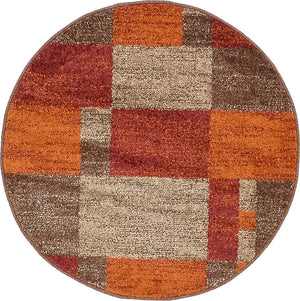 Multicolor 3' 1 x 3' 1 Autumn Round Area Rug 100% Polypropylene Durable Jute Backing Living Dining Room Bedroom Office Modern Decor Carpet for Sale at Rug Engine