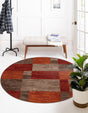Multicolor 4' 1 x 4' 1 Autumn Round Area Rug 100% Polypropylene Durable Jute Backing Living Dining Room Bedroom Office Modern Decor Carpet for Sale at Rug Engine