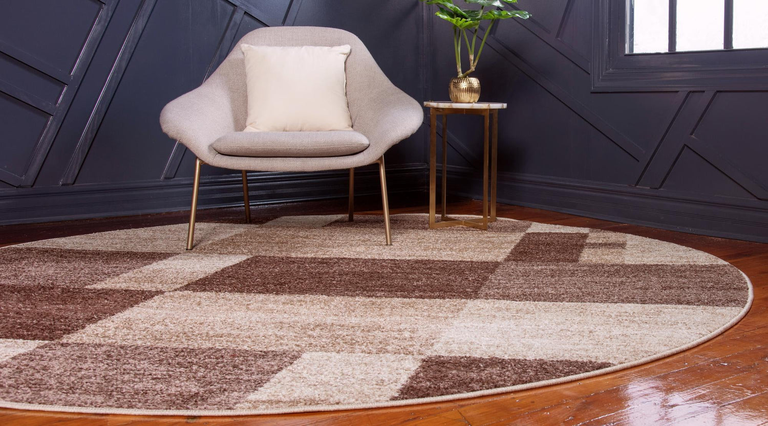 Light Brown 4' 1 x 4' 1 Autumn Round Area Rug 100% Polypropylene Durable Jute Backing Living Dining Room Bedroom Office Modern Decor Carpet for Sale at Rug Engine