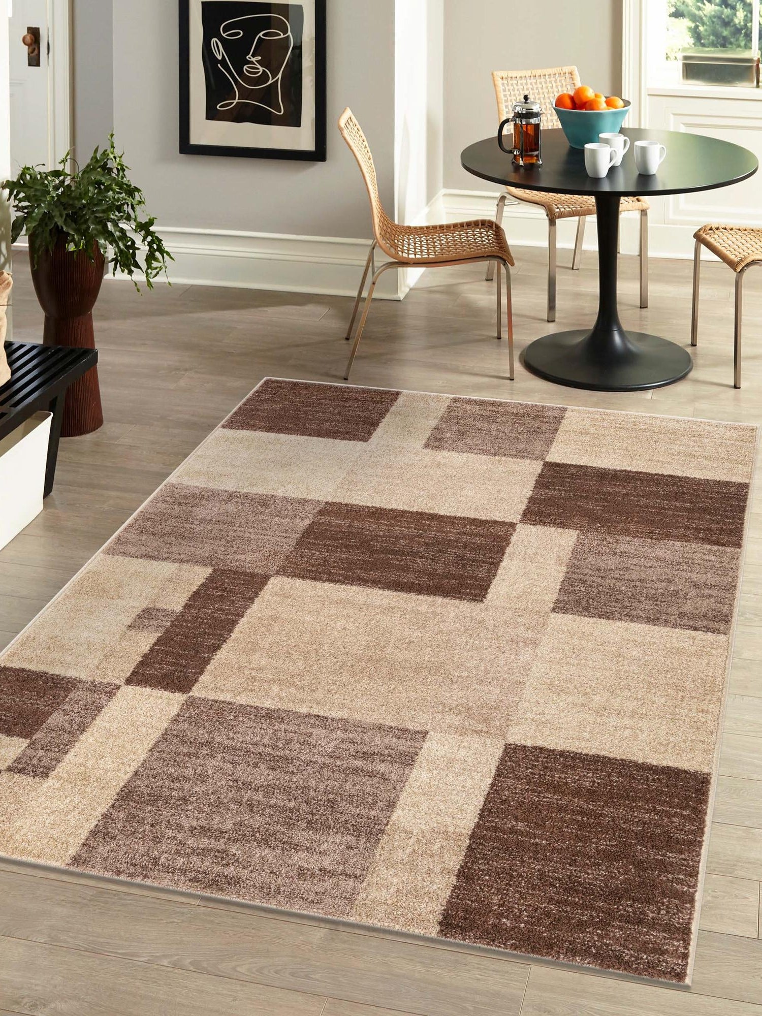 Light Brown 6' 1 x 9' Autumn Rectangle Area Rug 100% Polypropylene Durable Jute Backing Living Dining Room Bedroom Office Modern Decor Carpet for Sale at Rug Engine