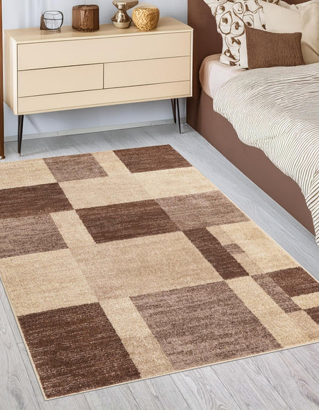 Light Brown 5' 3 x 8' Autumn Rectangle Area Rug 100% Polypropylene Durable Jute Backing Living Dining Room Bedroom Office Modern Decor Carpet for Sale at Rug Engine