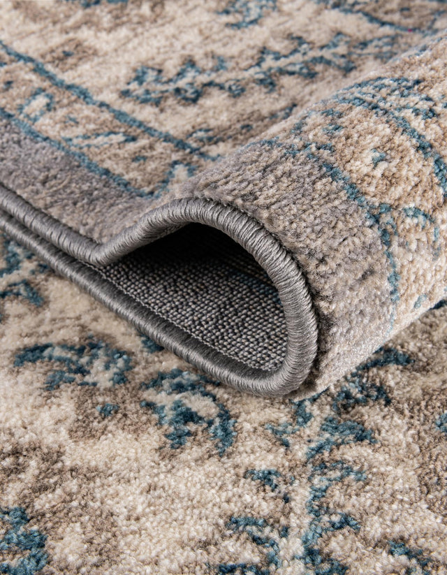 Gray 5' x 5' Salzburg Square Area Rug Stain Resistant Easy Clean Traditional Classic Design Durable Carpet for Affordable Interior Home Decorating for Sale at Rug Engine