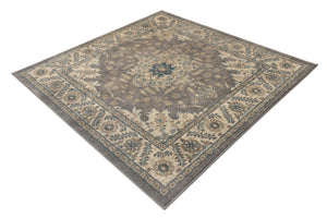 Gray 5' x 5' Salzburg Square Area Rug Stain Resistant Easy Clean Traditional Classic Design Durable Carpet for Affordable Interior Home Decorating for Sale at Rug Engine