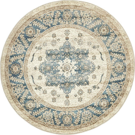 Cream 4' 1 x 4' 1 Salzburg Round Area Rug