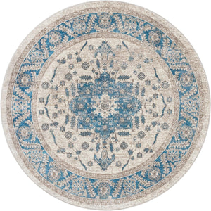 Cream 5' 1 x 5' 1 Salzburg Round Area Rug