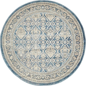 Light Blue 4' 1 x 4' 1 Salzburg Round Area Rug