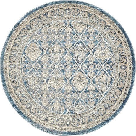 Light Blue 4' 1 x 4' 1 Salzburg Round Area Rug