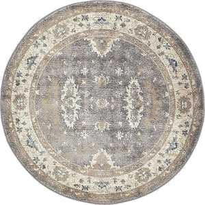 Gray 4' 1 x 4' 1 Salzburg Round Area Rug