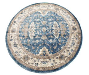 Light Blue 4' 1 x 4' 1 Salzburg Round Area Rug