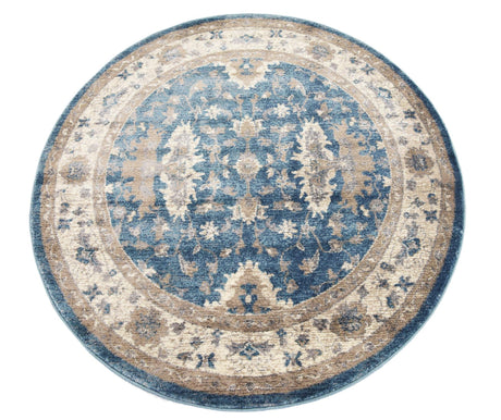 Light Blue 4' 1 x 4' 1 Salzburg Round Area Rug
