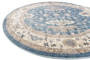 Light Blue 4' 1 x 4' 1 Salzburg Round Area Rug