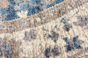 Light Blue 4' 1 x 4' 1 Salzburg Round Area Rug