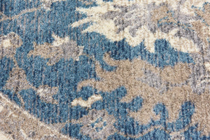 Light Blue 5' x 5' Salzburg Round Area Rug