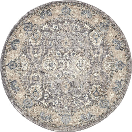 Gray 4' 1 x 4' 1 Salzburg Round Area Rug