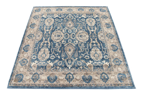 Light Blue 5' x 5' Salzburg Square Area Rug