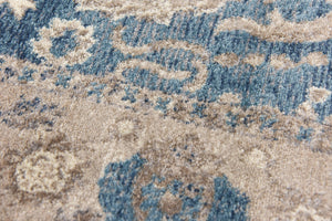 Light Blue 5' x 5' Salzburg Square Area Rug Stain Resistant Easy Clean Traditional Classic Design Durable Carpet for Affordable Interior Home Decorating for Sale at Rug Engine