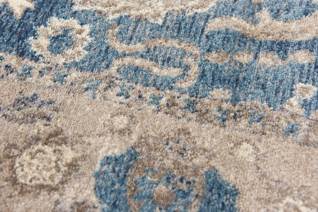 Light Blue 5' x 5' Salzburg Square Area Rug Stain Resistant Easy Clean Traditional Classic Design Durable Carpet for Affordable Interior Home Decorating for Sale at Rug Engine