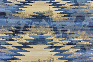 Blue 6' 1 x 6' 1 Outdoor Modern Square Area Rug Weather Resistant for Patio, Deck, Terrace, Balcony, Porch