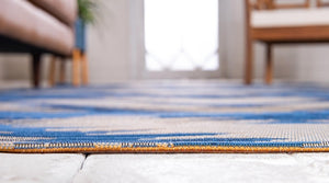 Blue 8' x 11' 4 Outdoor Modern Rectangle Rug