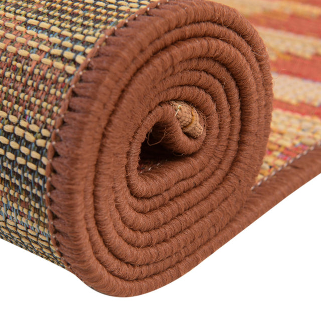 Red 8' x 8' Outdoor Modern Round Rug