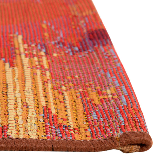 Red 4' 1 x 6' 1 Outdoor Modern Rectangle Rug