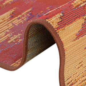 Red 5' 3 x 8' Outdoor Modern Rectangle Rug