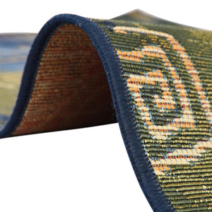 Blue 6' 1 x 6' 1 Outdoor Modern Square Rug