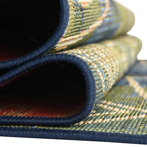 Blue 2' 2 x 3' 1 Outdoor Modern Rectangle Area Rug Weather Resistant for Patio, Deck, Terrace, Balcony, Porch 100% Polypropylene Modern Outside Carpet for Sale at Rug Engine