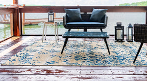 Beige 10' x 12' 2 Outdoor Botanical Rectangle Rug