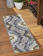 Blue 2' x 6' 1 Outdoor Modern Runner Rug