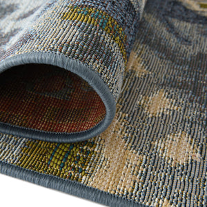 Blue 2' 7 x 12' Outdoor Modern Runner Area Rug Weather Resistant for Patio, Deck, Terrace, Balcony, Porch 100% Polypropylene Modern Outside Carpet for Sale at Rug Engine