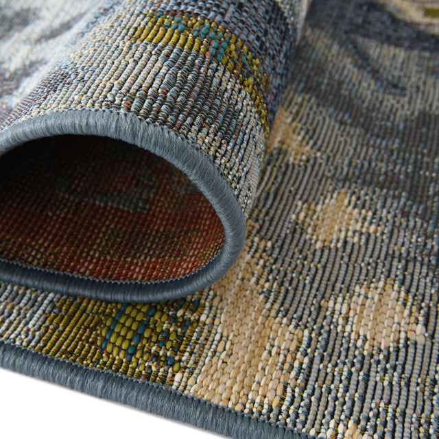 Blue 2' x 6' 1 Outdoor Modern Runner Rug