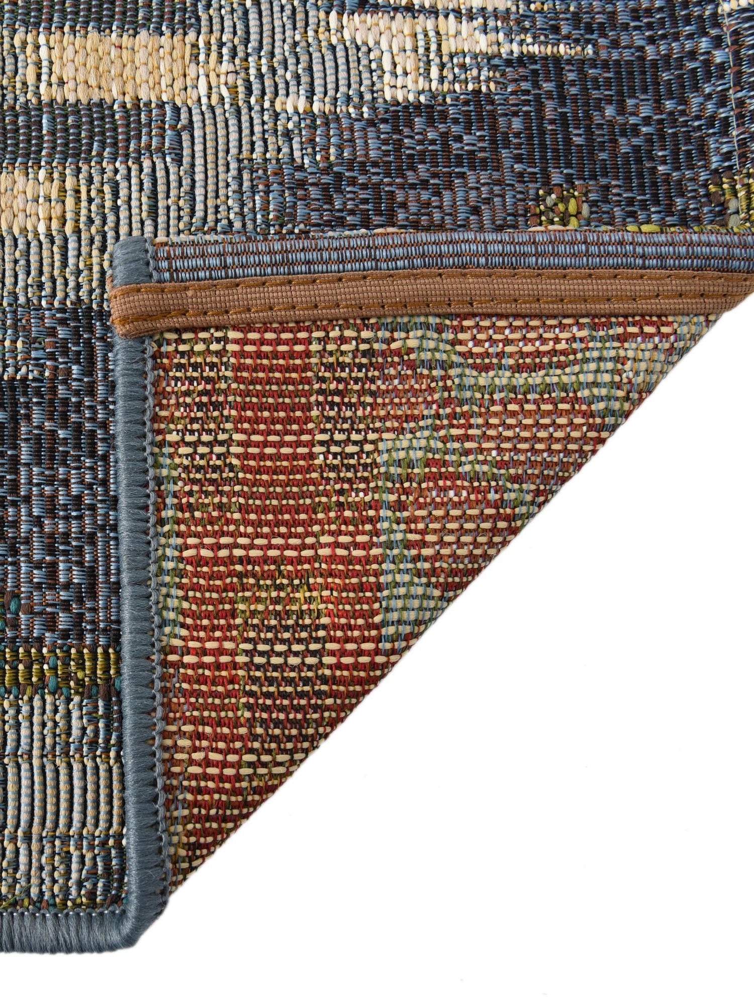 Blue 2' 7 x 12' Outdoor Modern Runner Area Rug Weather Resistant for Patio, Deck, Terrace, Balcony, Porch 100% Polypropylene Modern Outside Carpet for Sale at Rug Engine