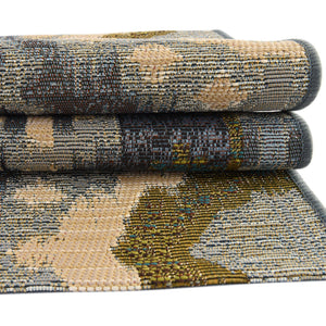 Blue 2' x 3' 11 Outdoor Modern Runner Area Rug Weather Resistant for Patio, Deck, Terrace, Balcony, Porch 100% Polypropylene Modern Outside Carpet for Sale at Rug Engine