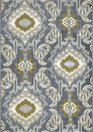 Blue 4' 1 x 6' 1 Outdoor Modern Rectangle Rug