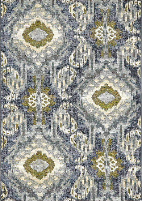 Blue 4' 1 x 6' 1 Outdoor Modern Rectangle Rug